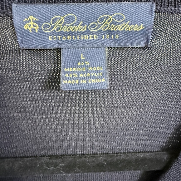 Brooks Brother V-Neck Sweater - Navy - Picture 2 of 4